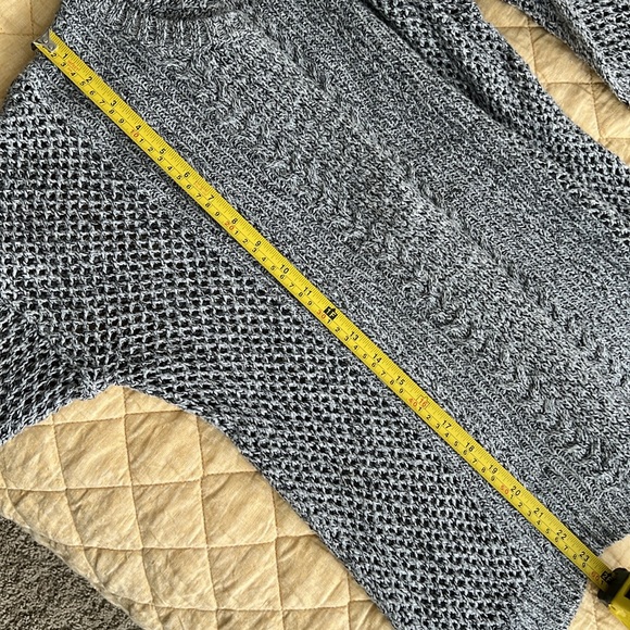 Madewell Marled Plaza Pullover Sweater 3/4 Sleeve Cuffed Blue White Size L - Picture 6 of 6